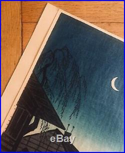 Japanese Shotei Evening At Shinagawa Woodblock Print