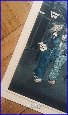 Japanese Shotei Evening At Shinagawa Woodblock Print