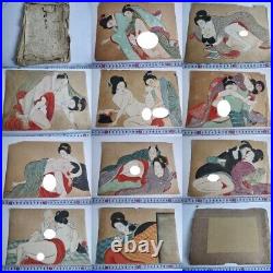 Japanese Shunga Paper 10 pictures set UKIYOE Erotic woodblock print -e0602