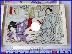 Japanese Shunga Paper 10 small picture set UKIYOE Erotic woodblock print-e0529-2