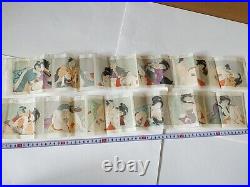 Japanese Shunga Paper picture UKIYOE Erotic woodblock print on the silk -e0707