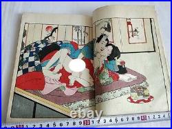 Japanese Shunga Paper picture on Book UKIYOE Erotic woodblock print-e0207-2