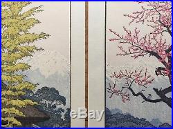 Japanese Toshi Yoshida(set Of 3) Bamboo, Plum, Pine. Original Woodblock Prints