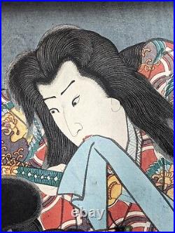 Japanese Ukiyo-e Nishiki-e Woodblock Print 4-788 Utagawa Toyokuni? 1855
