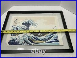 Japanese WOODBLOCK Hokusai The Great Wave Artist Kenji Takenaka Takezasa FRAMED