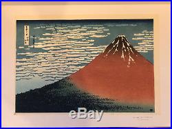 Japanese WOODBLOCK Print -Mt (Red) FUJI on a Fine Day HOKUSAI, Stamped, Signed