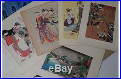 Japanese Wood Block Print 32sheets / HOKUSAI, SHARAKU, HIROSHIGE, UTAMARO etc