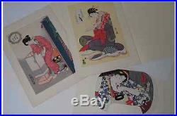 Japanese Wood Block Print 32sheets / HOKUSAI, SHARAKU, HIROSHIGE, UTAMARO etc
