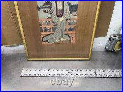 Japanese Wood Block Print Fashon Woman Signed Framed