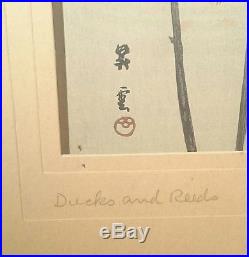 Japanese Woodblock 1st Print'Ducks & Reeds' by Shodo
