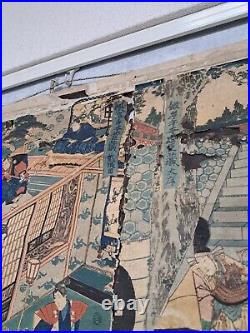 Japanese Woodblock Print 47Ronin Ukiyoe Hanging Scroll? Author Kunisada Utagawa