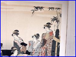 Japanese Woodblock Print Bijin Hosen-zu Chobunsai Ukiyo-e Ha Gashu No. 156