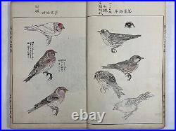 Japanese Woodblock Print Book Eisho Hyakucho Gafu vol. 2 Bird Vintage Original