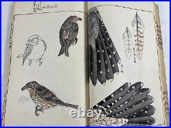 Japanese Woodblock Print Book Eisho Hyakucho Gafu vol. 2 Bird Vintage Original