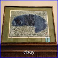 Japanese Woodblock Print Cat Fukuimichi A Large Format