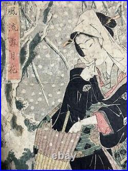 Japanese Woodblock Print Eisen Ukiyo-e nishiki-e edo female