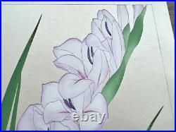 Japanese Woodblock Print GRADIOLUS Tsuchiya Rakuzan Antique Original