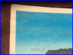Japanese Woodblock Print Hasui Kawase Shoshu Beach Authentic 1930
