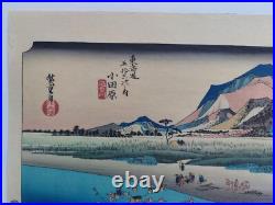 Japanese Woodblock Print Hiroshige Mid-century Takamizawa Publisher 53 Stations