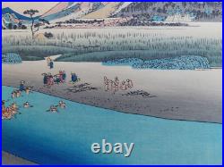 Japanese Woodblock Print Hiroshige Mid-century Takamizawa Publisher 53 Stations
