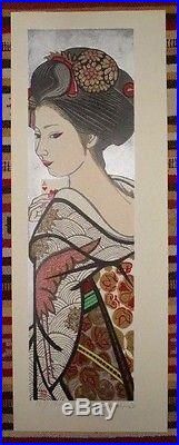 Japanese Woodblock Print, Junichiro Sekino, Maiko, Pillar Print, Gorgeous