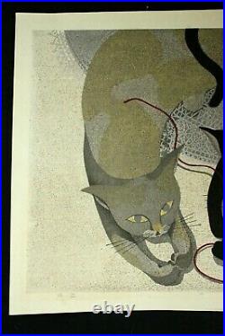 Japanese Woodblock Print Masao Ido, Cat
