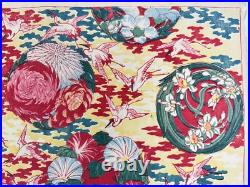 Japanese Woodblock Print Mokuhan Chiyogami? Omochae Flower Large 1870-1910