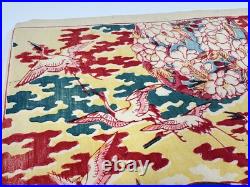 Japanese Woodblock Print Mokuhan Chiyogami? Omochae Flower Large 1870-1910