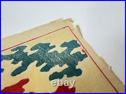 Japanese Woodblock Print Mokuhan Chiyogami? Omochae Flower Large 1870-1910