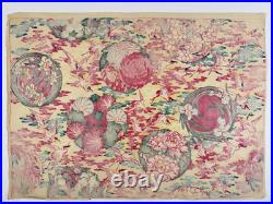 Japanese Woodblock Print Mokuhan Chiyogami? Omochae Flower Large 1870-1910