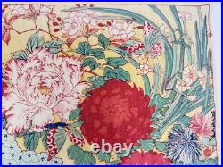 Japanese Woodblock Print Mokuhan Chiyogami? Omochae Large Flower 1870-1910