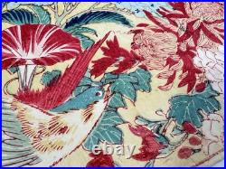 Japanese Woodblock Print Mokuhan Chiyogami? Omochae Large Flower 1870-1910