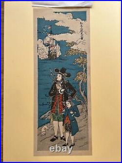 Japanese Woodblock Print Nagasaki Kohanga Figure of Europeans All 5 prints