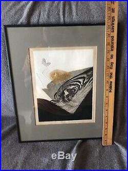 Japanese Woodblock Print Reika Iwami Butterfly in the Valley 73/100 RARE