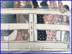 Japanese Woodblock Print Ryogoku Bridge Utamaro Ukiyo-e Ha Gashu No. 144