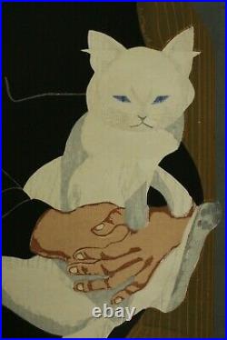 Japanese Woodblock Print Sekino Junichiro Cat