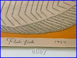 Japanese Woodblock Print Shiro Kasamatsu Oban 1957 Flat Fish #53 Ltd Ed