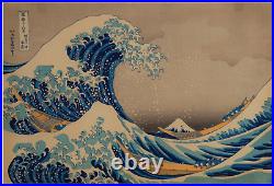 Japanese Woodblock Print Signed Hokusai The Great Wave Off Kanagawa