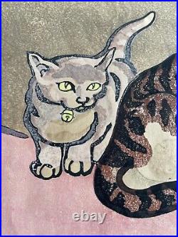 Japanese Woodblock Print Tokuriki Tomikichiro CAT limited 36 Very Rare