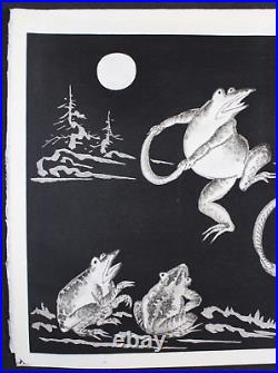 Japanese Woodblock Print Tokuriki Tomikichiro Frogs