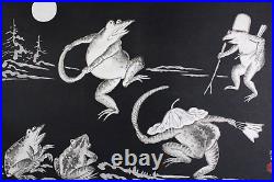 Japanese Woodblock Print Tokuriki Tomikichiro Frogs