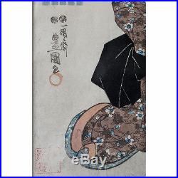 Japanese Woodblock Print Toyokuni III Beauty 1847