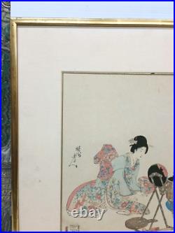 Japanese Woodblock Print Triptych Signed With Seal Marks
