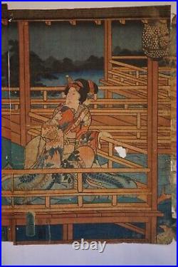 Japanese Woodblock Print Ukyo-e Edo Periode Original by Utagawa Toyokuni 1110B4G