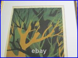 Japanese Woodblock Print VINTAGE ICONIC LISTED LANDSCAPE MODERNIST ABSTRACT