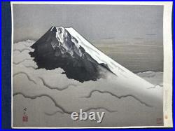 Japanese Woodblock Print Yokoyama Taikan Sumi-E Fuji