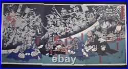 Japanese Woodblock Print /kuniyoshi /go Board Game/gohst