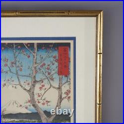 Japanese Woodblock Print of Mt. Fuji by Hiroshige Utagawa, Framed, 20thC