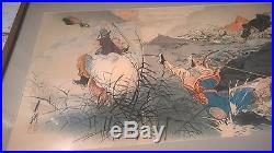 Japanese Woodblock Triptych Print Sino Japanese War Ogata Gekko 1859-1920 Meiji