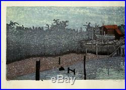 Japanese Woodblock by Joshua Rome Moonlight on the Water Artist's Proof 1 of 4